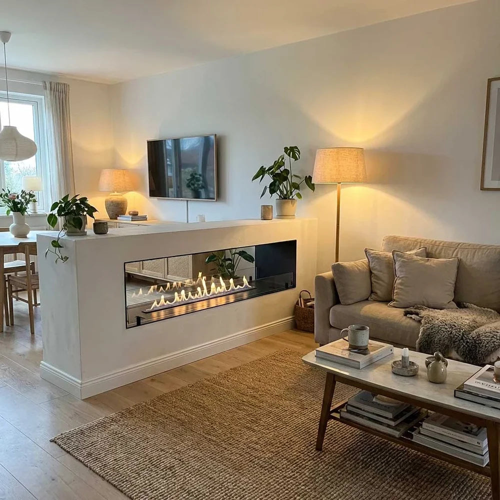Foco Two 1500 Double Sided Built In Bioethanol Fireplace