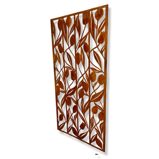 Patina Steel – Laser Cut Screen – Forever Tulips Design