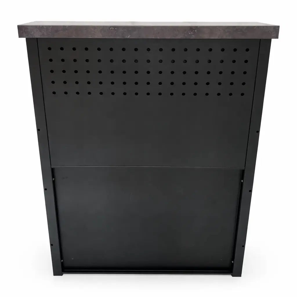 GRLLR Adjustable Outdoor Kitchen Back Bar Wall with Stone Effect Worktop