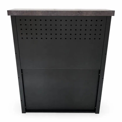 GRLLR Adjustable Outdoor Kitchen Back Bar Wall with Stone Effect Worktop