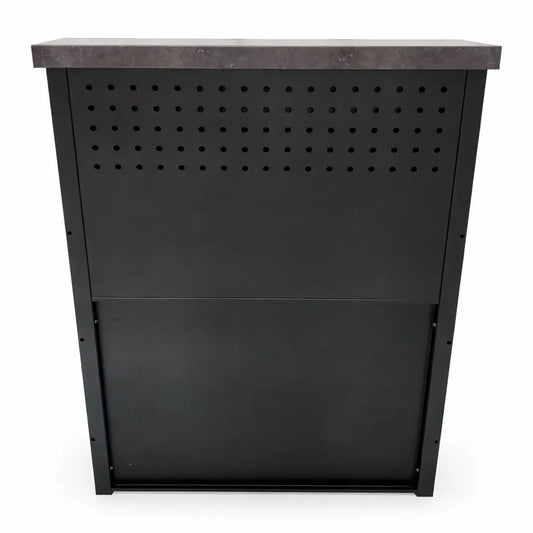 GRLLR Adjustable Outdoor Kitchen Back Bar Wall with Stone Effect Worktop