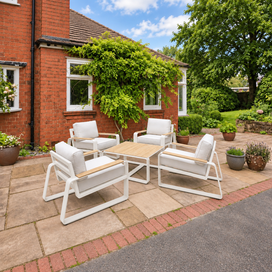 Hex Living Garden Set Porcelain White | Premium Outdoor Furniture