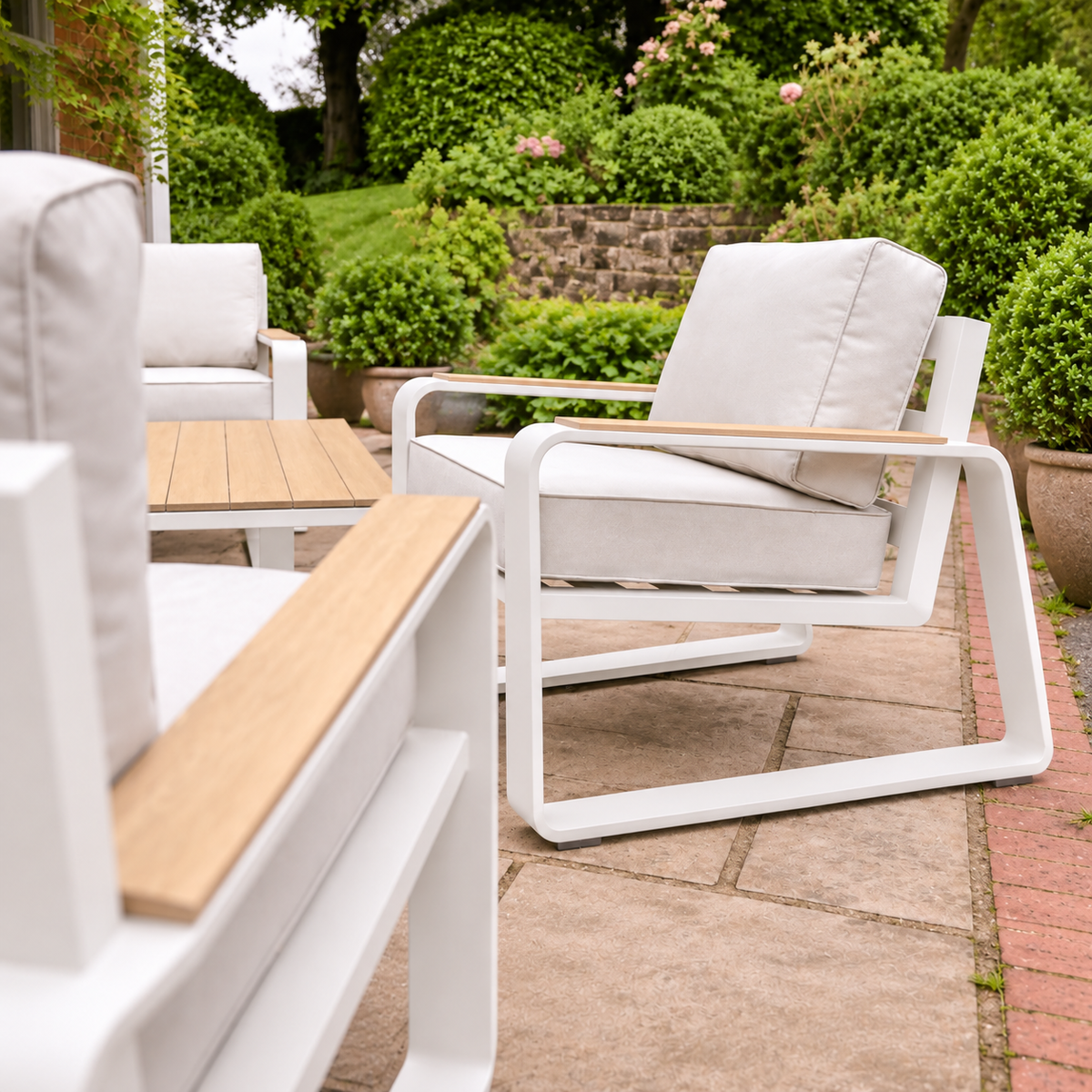 Hex Living Garden Set Porcelain White | Premium Outdoor Furniture