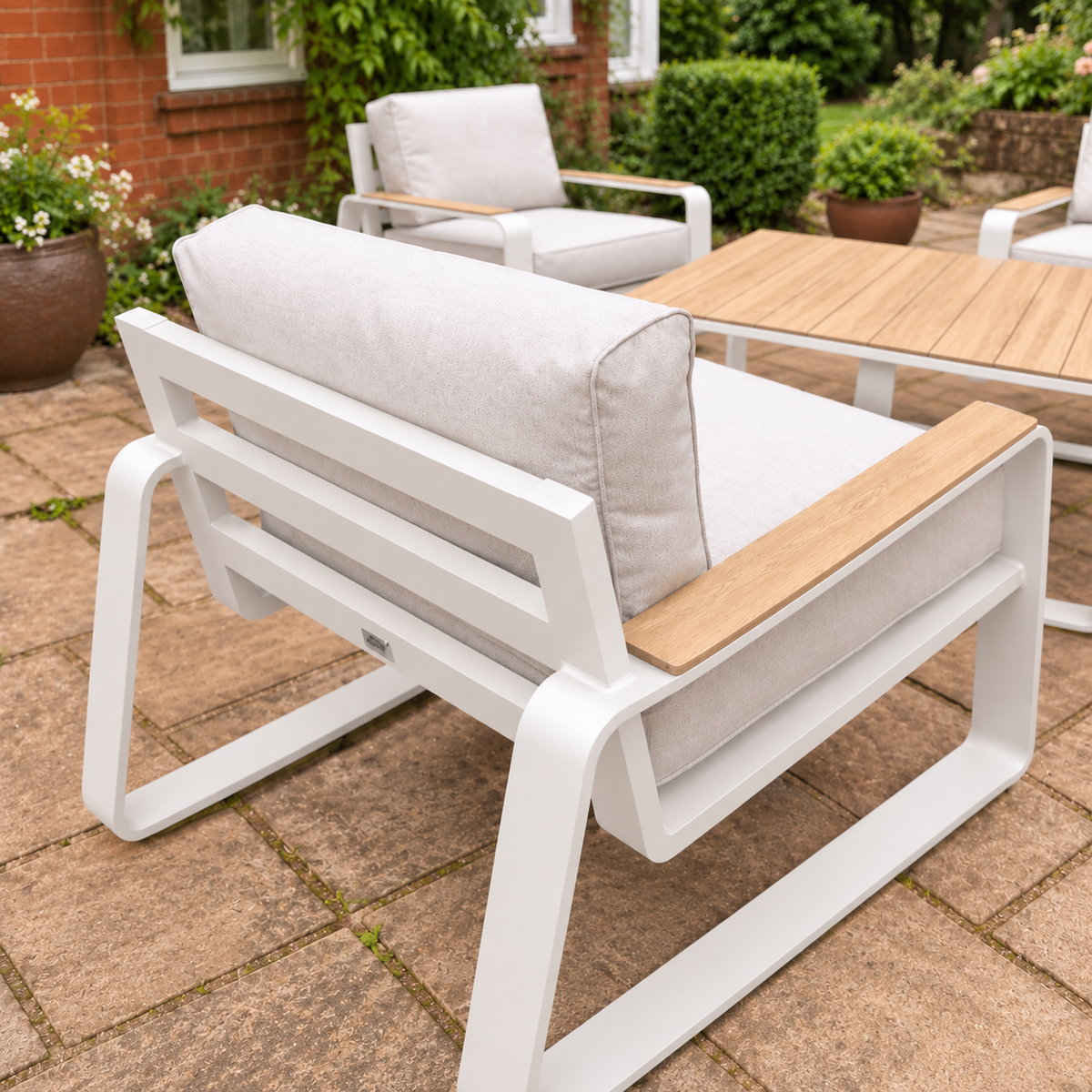 Hex Living Garden Set Porcelain White | Premium Outdoor Furniture