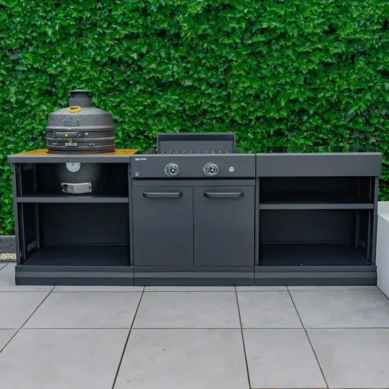 GRLLR Ember Classic 22 inch Kamado Grill | Matte Black build in