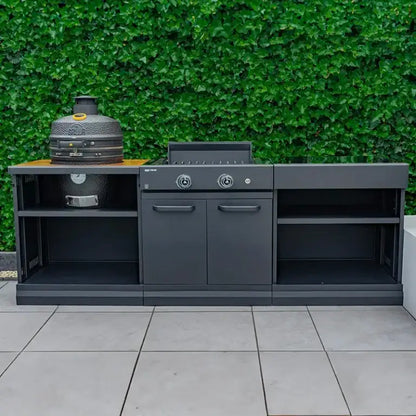 GRLLR Ember Classic 22 inch Kamado Grill | Matte Black build in