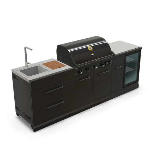 GRLLR Connect Outdoor Kitchen with G5S 5-Burner BBQ, Fridge & Sink