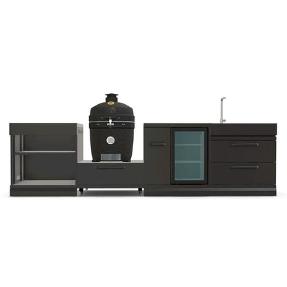 GRLLR Connect Charcoal Outdoor Kitchen with Kamado Grill, Sink & Fridge | Modular Garden Kitchen UK