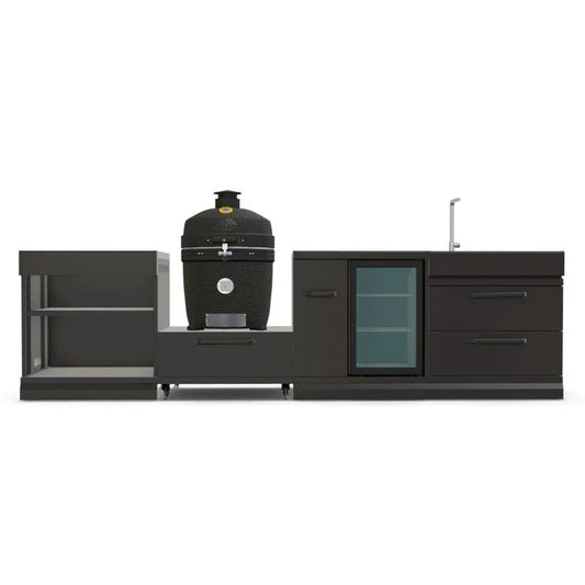 GRLLR Connect Charcoal Outdoor Kitchen with Kamado Grill, Sink & Fridge | Modular Garden Kitchen UK
