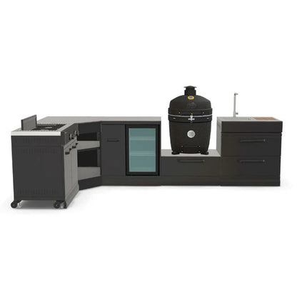 GRLLR Connect L-Shaped Modular Outdoor Kitchen with Kamado Grill, Sink, Stove & Fridge | Garden Kitchen UK