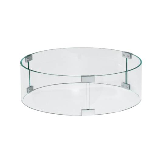 Happy Cocooning Round Glass Windscreen Fire Pit Table