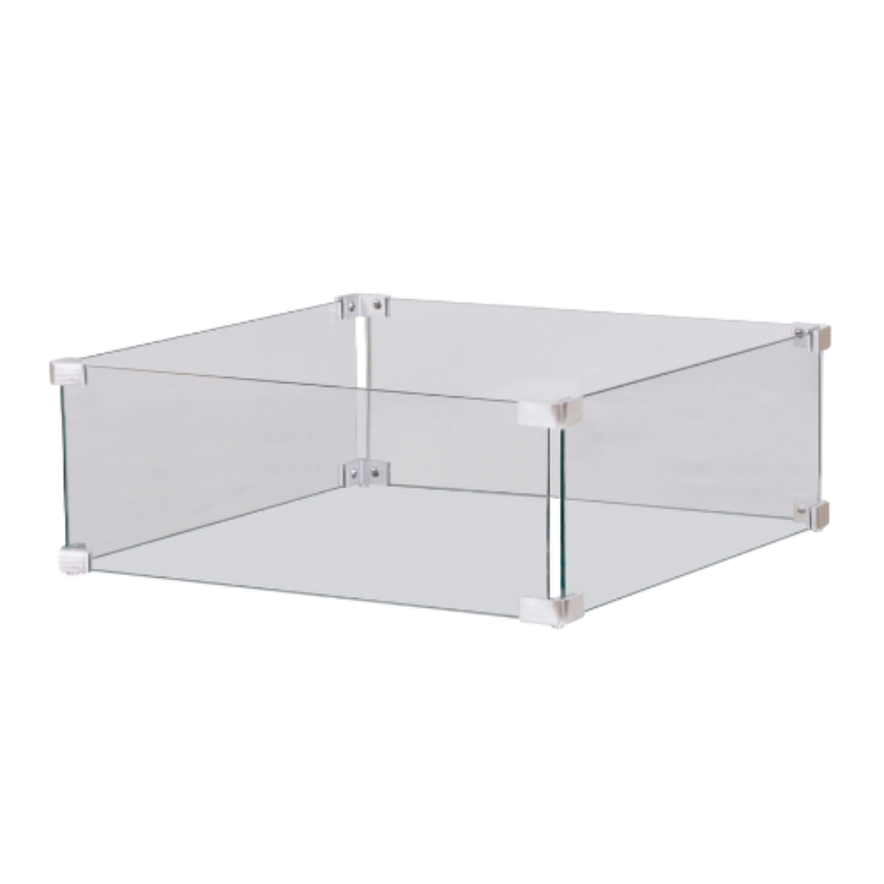 Happy Cocooning Square Glass Windscreen Small Fire Table