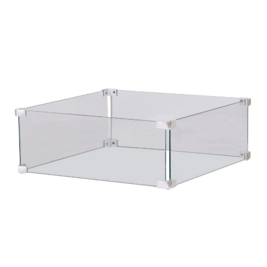 Happy Cocooning Square Glass Windscreen Small Fire Table