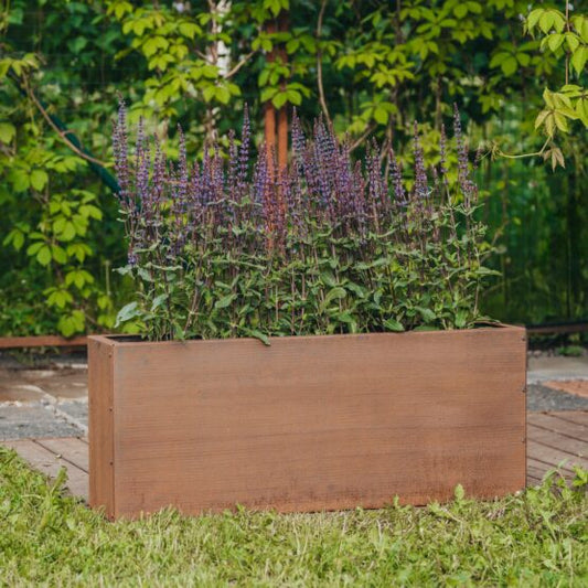 GrillSymbol Corten Steel Planter Lilly-S, 100x22x40 cm