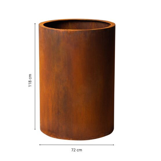 GrillSymbol Meri 3XL Corten Steel Planter | Tall Outdoor Designer Garden Planter