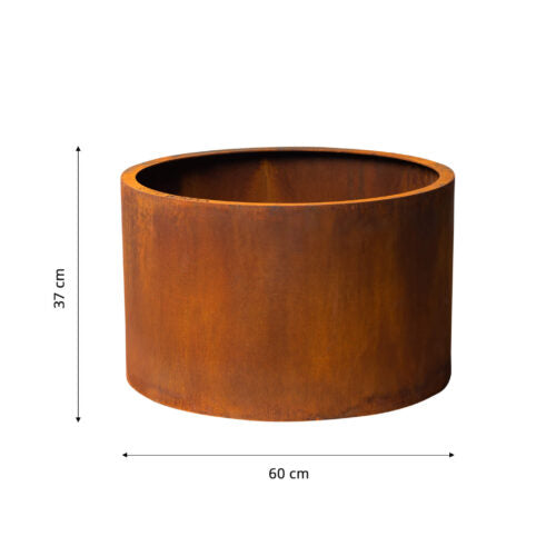 GrillSymbol Mia Corten Steel Planter | Premium Round Outdoor Garden Planter