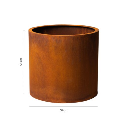 GrillSymbol Myy XL Corten Steel Planter | Large Round Outdoor Garden Planter