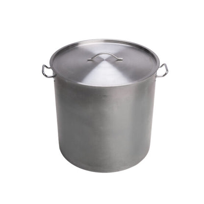 GrillSymbol 160L Stainless Steel Stock Pot with Lid | Commercial Catering Pot