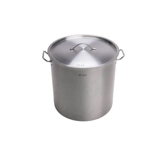 GrillSymbol 98L Stainless Steel Stock Pot with Lid | Commercial Catering Pot