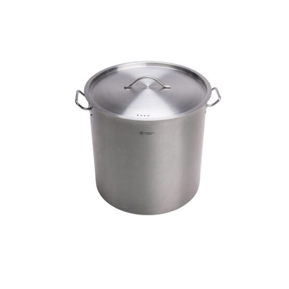 GrillSymbol 98L Stainless Steel Stock Pot with Lid | Commercial Catering Pot