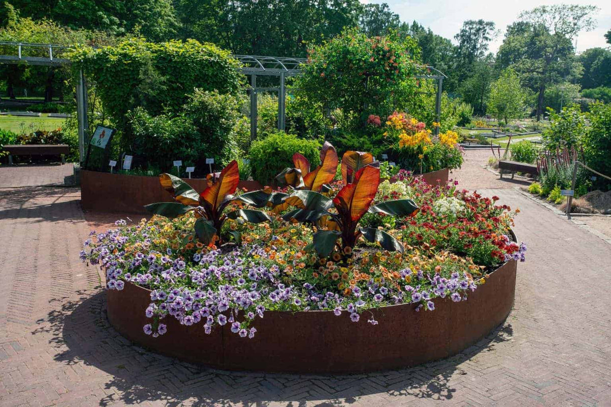 Hampton Bottomless Cylindrical Planter Rustic Patina Steel