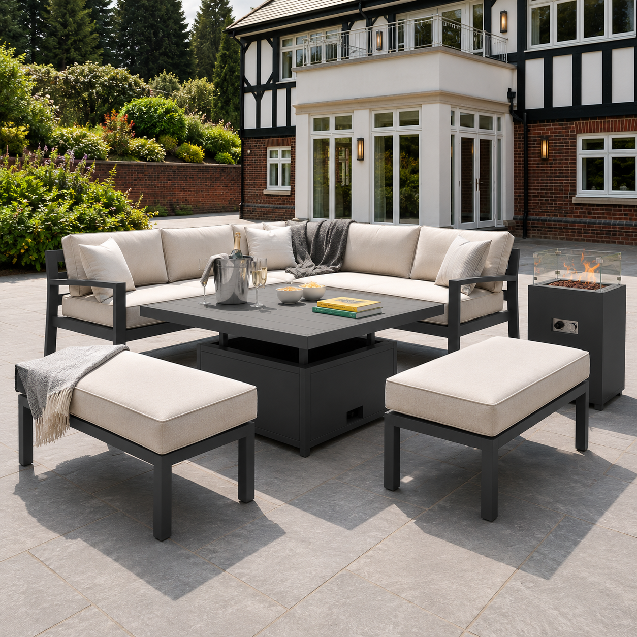 Hex Living Hosting Set in Anthracite Grey | Garden Furniture Set