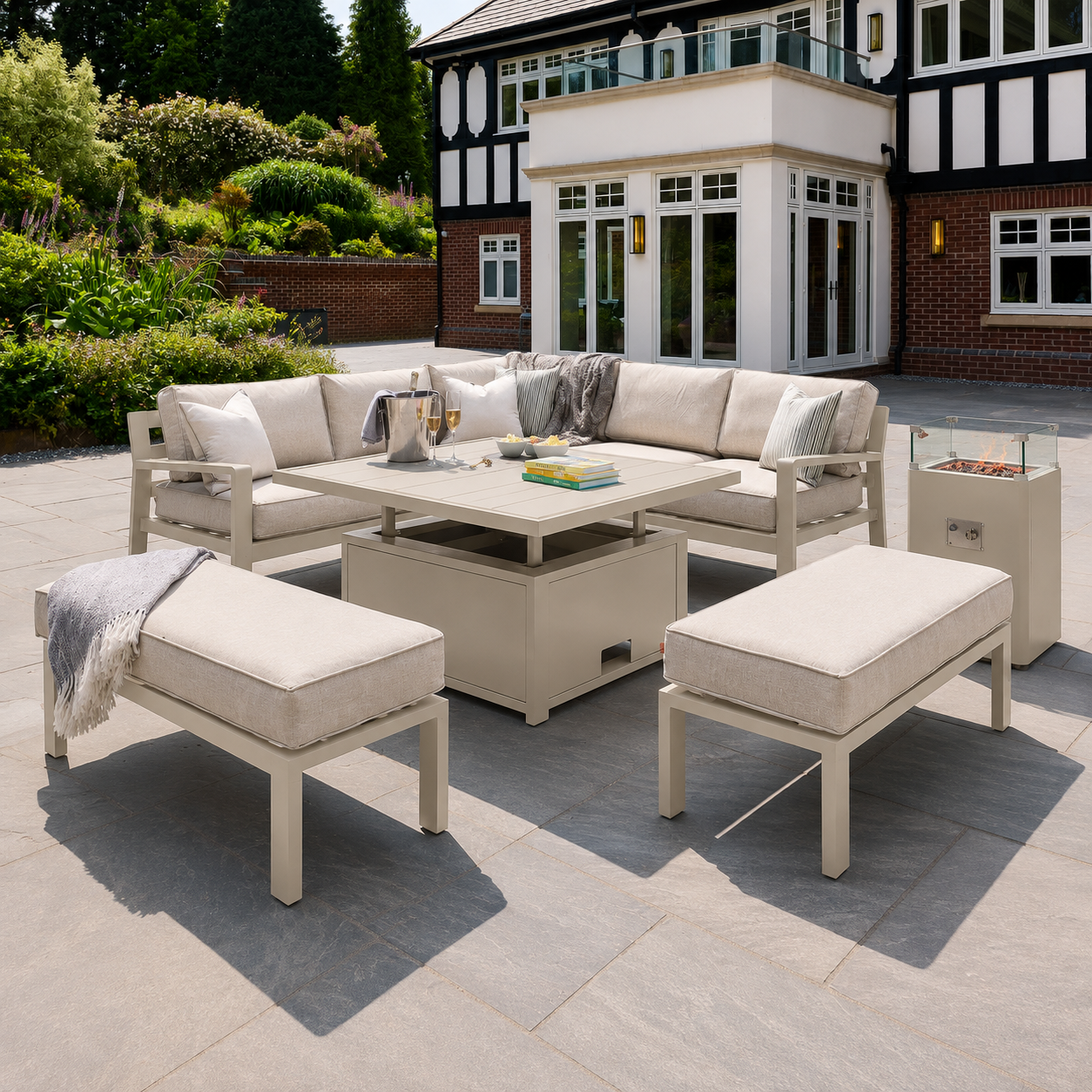 Hex Living Hosting Set in Pebble Grey | Garden Furniture Set