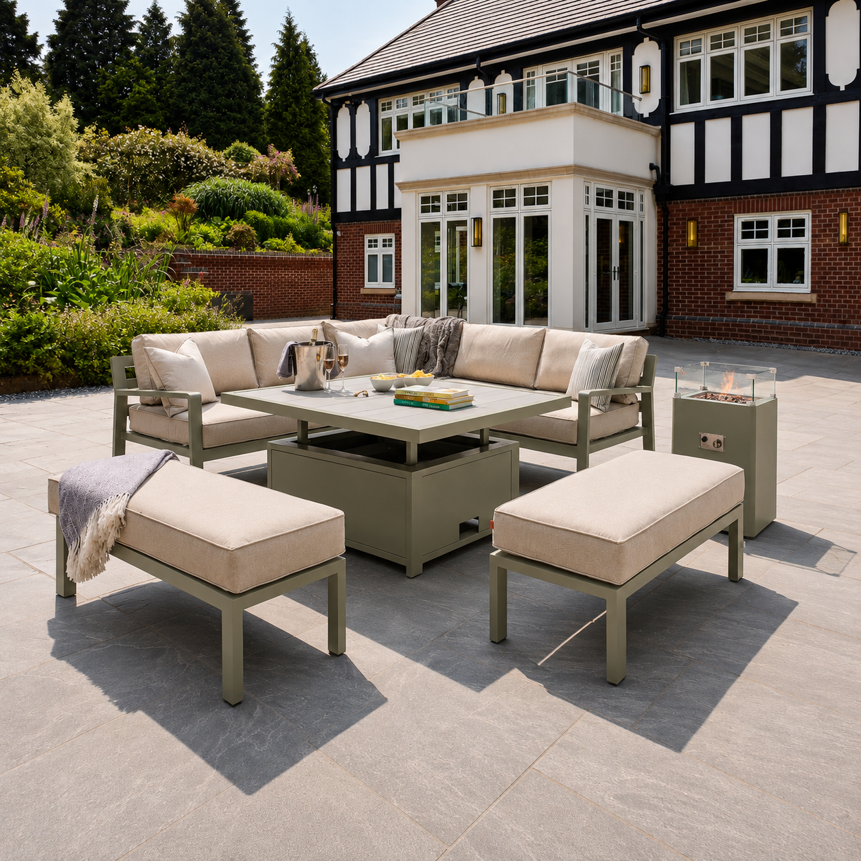 Hex Living Hosting Set in Sage Green | Garden Furniture Set