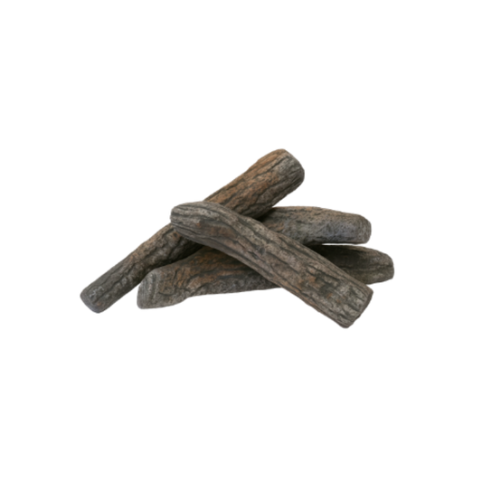 Happy Cocooning, Ceramic Wood Logs for Fire Pit - Decorative Set