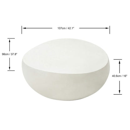 Elementi, Ikaria Cobble Coffee Table, Cream White Outdoor/Indoor
