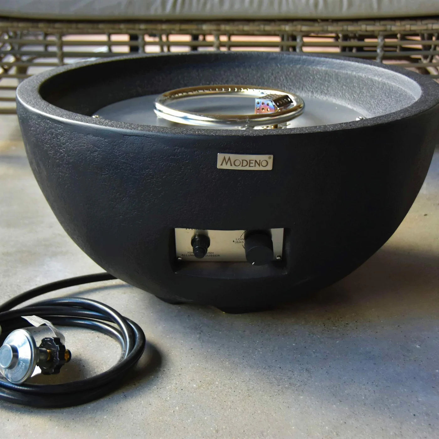 Elementi, Jefferson Fire Bowl, Glass-Fibre Reinforced Concrete Outdoor Propane, 40,000 BTUs