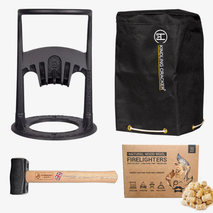 Kindling Cracker Original Premium Bundle – Firewood Splitter Set with Cover