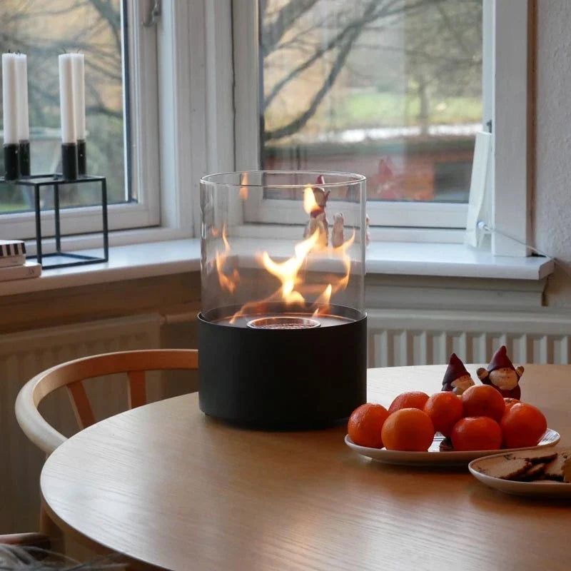 ScandiFlames Kennington Black Round Tabletop Bioethanol Fireplace