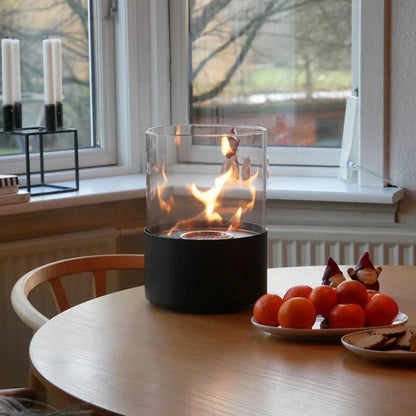 ScandiFlames Kennington Black Round Tabletop Bioethanol Fireplace