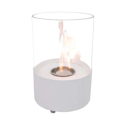 ScandiFlames Kennington White Round Tabletop Bioethanol Fireplace