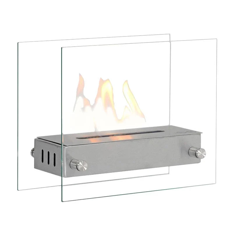 ScandiFlames Kensington Freestanding Steel and Glass Bioethanol Fireplace