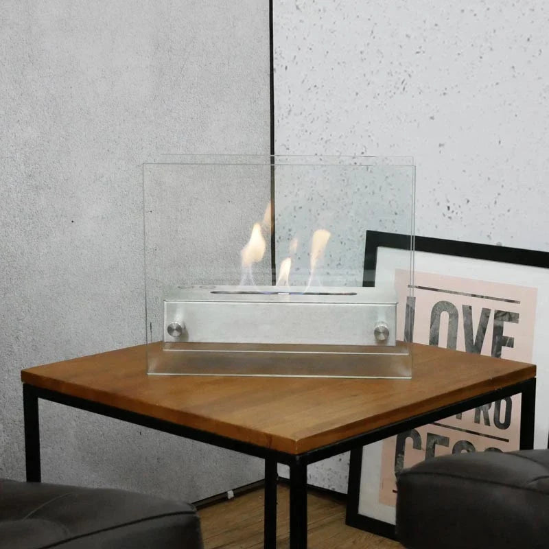 ScandiFlames Kensington Freestanding Steel and Glass Bioethanol Fireplace