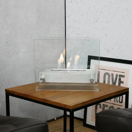 ScandiFlames Kensington Freestanding Steel and Glass Bioethanol Fireplace