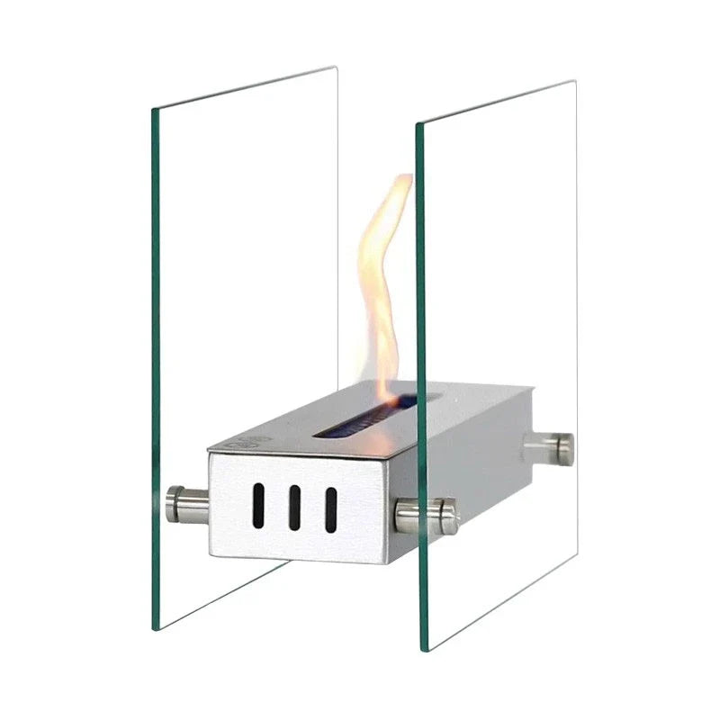 ScandiFlames Kensington Freestanding Steel and Glass Bioethanol Fireplace