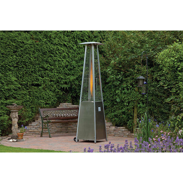 Lifestyle, Tahiti 11, Pyramid Flame Gas Patio Heater, Stainless Steel