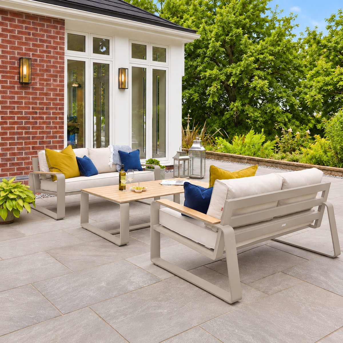 Hex Living Lounge Set Pebble Grey | Premium Outdoor Furniture