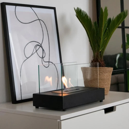 ScandiFlames Lambeth Black Tabletop Bioethanol Fireplace