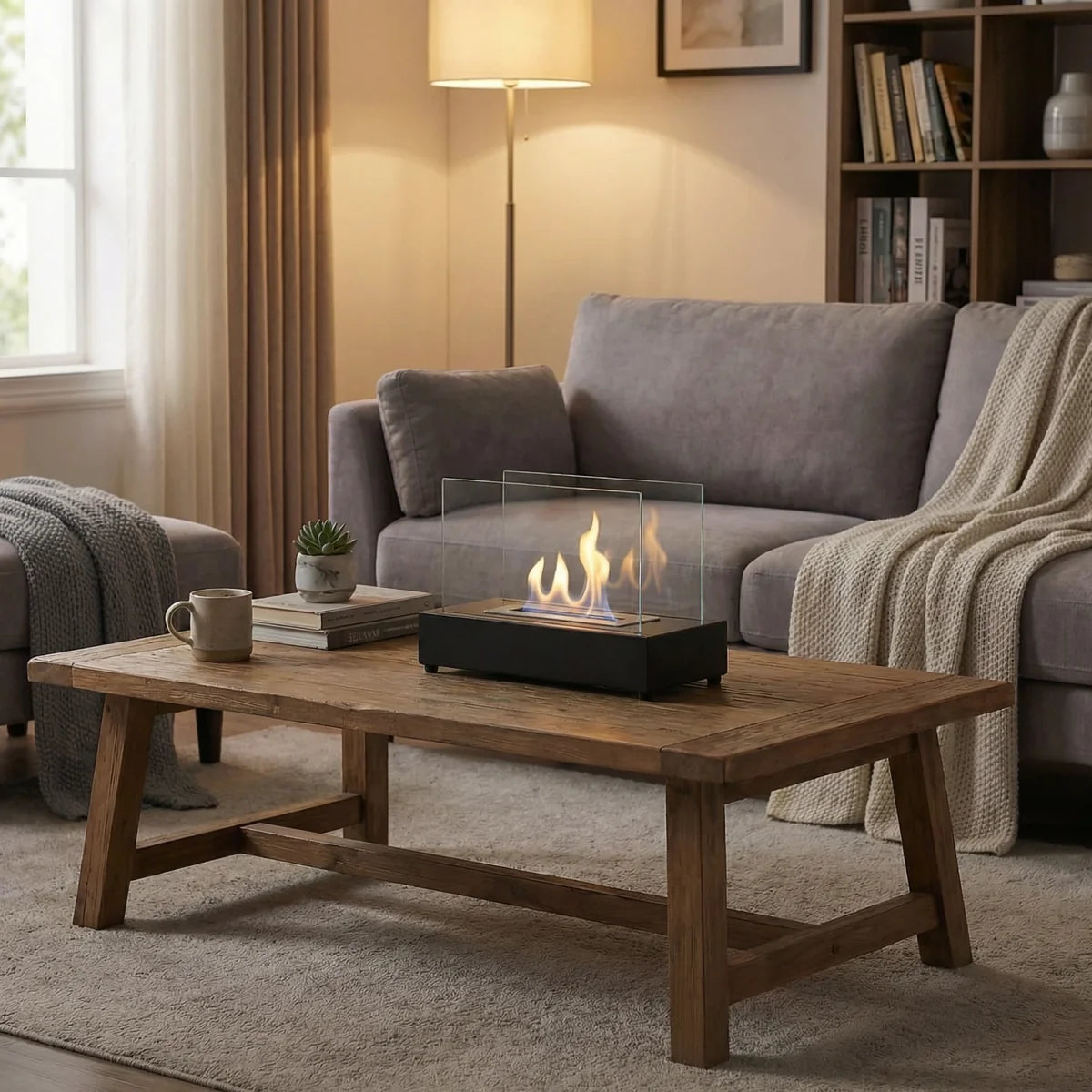 ScandiFlames Lambeth Black Tabletop Bioethanol Fireplace