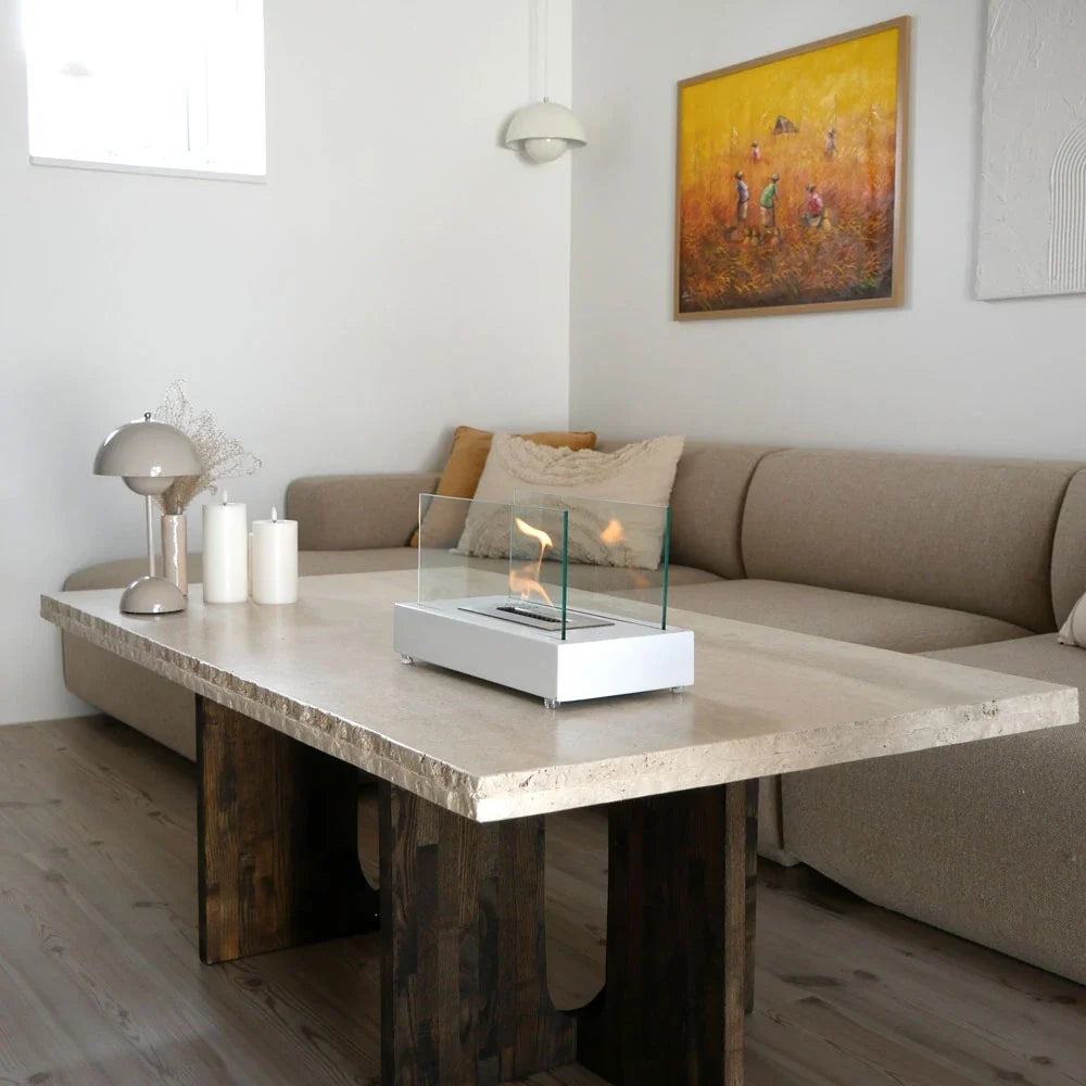ScandiFlames Lambeth White Tabletop Bioethanol Fireplace