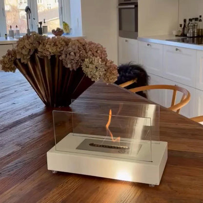 ScandiFlames Lambeth White Tabletop Bioethanol Fireplace