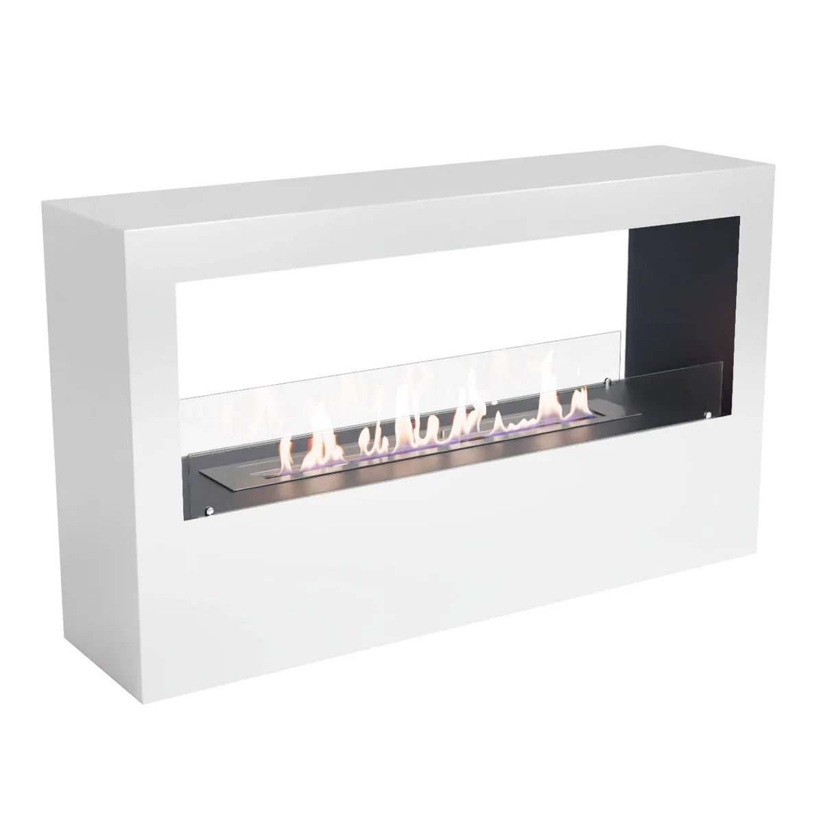 ScandiFlames Lansing XL White Two Sided Bioethanol Fireplace