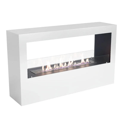 ScandiFlames Lansing XL White Two Sided Bioethanol Fireplace