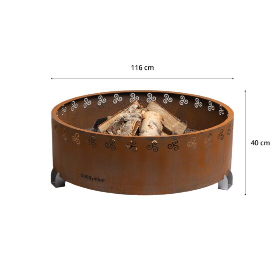 GrillSymbol Cor-Ten Steel Fire Pit Legend XL