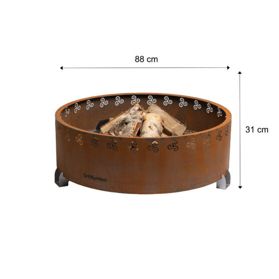 GrillSymbol Corten Steel Fire Pit Legend