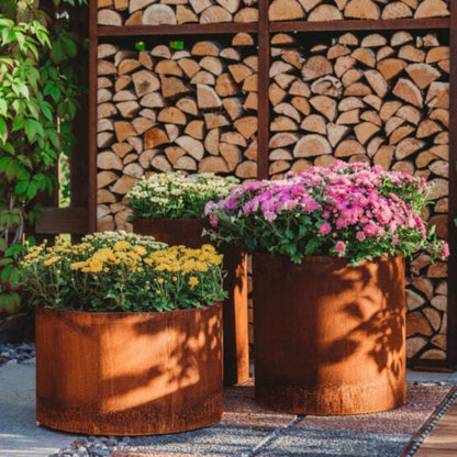GrillSymbol Little Sisters Corten Steel Planters Set of 3